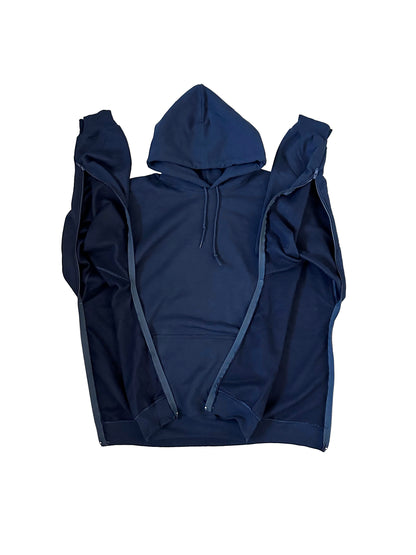 PULLOVER HOODIE OPEN SIDES ZIPPER